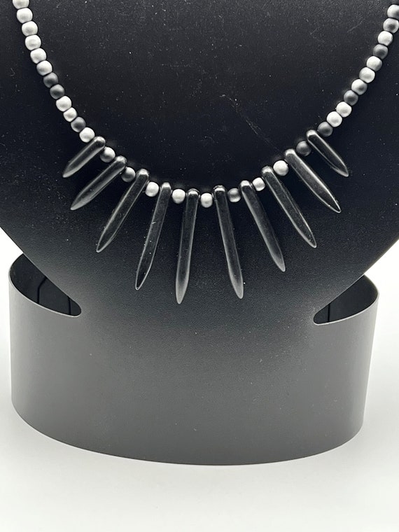 17" black spike necklace