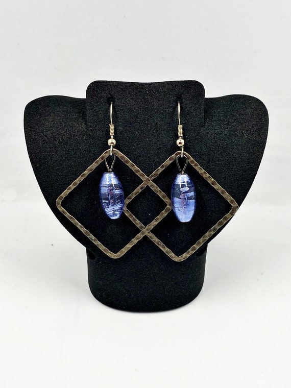 2" hammered link earrings