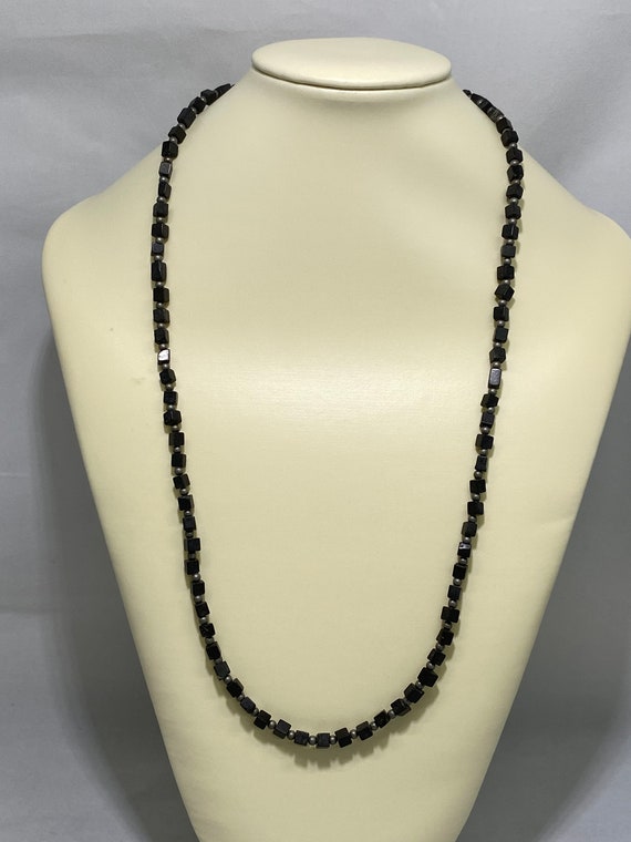 25.5" snowflake obsidian necklace
