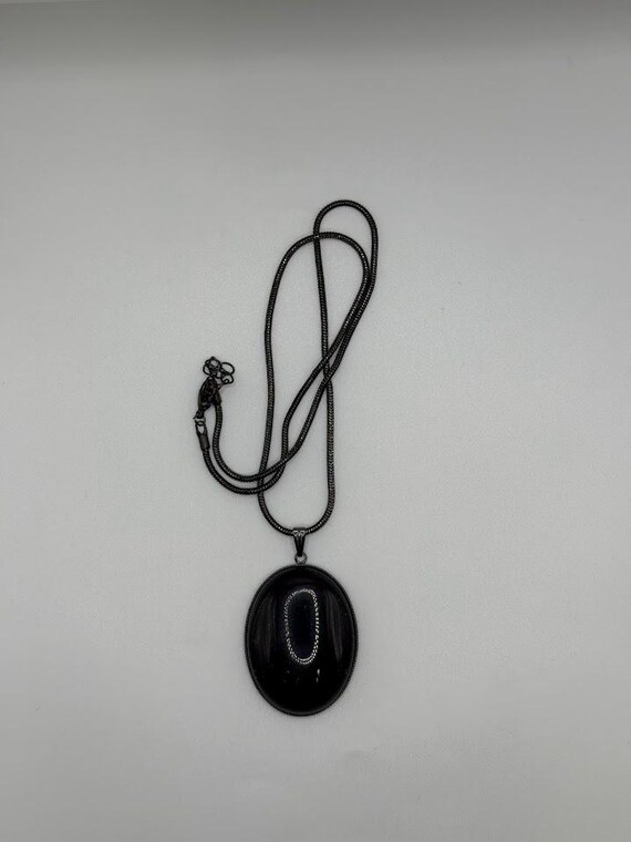 18" blue goldstone pendant necklace