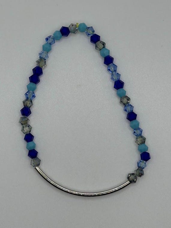6.5" blues crystal bracelet