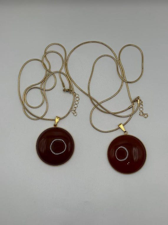 24" red agate pendant necklace