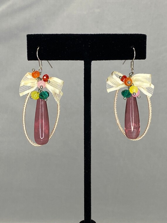 Pink dangle earrings