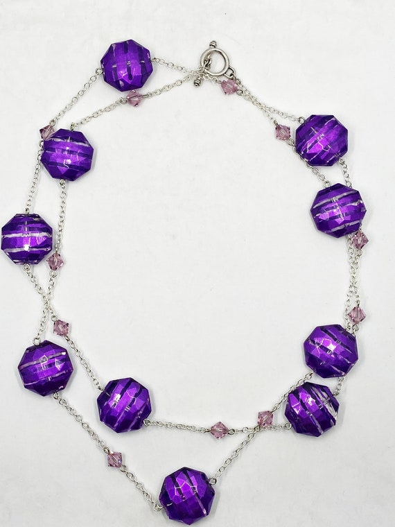 44" purple Swarovski crystal necklace