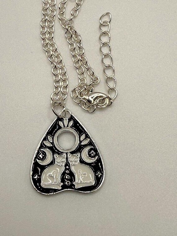 Various enamel planchette pendants on 16" silver chain (6 options)