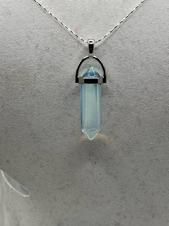 24" sea opal glass pendant