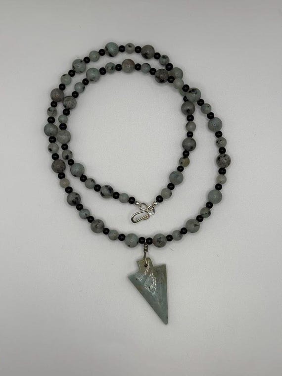24" sesame jasper beaded pendant necklace