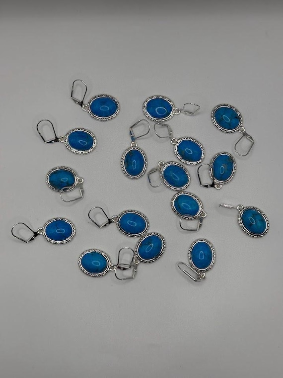 Turquoise dyed howlite earrings