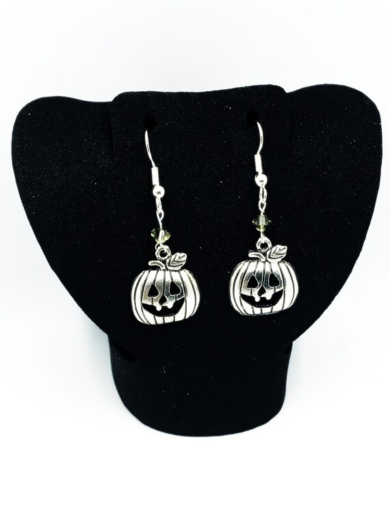 Silver Halloween charm earrings