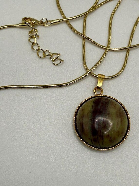18" jasper pendant necklace