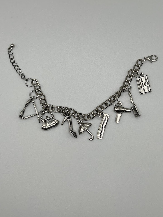 7" ladies' charms bracelet on vintage chain