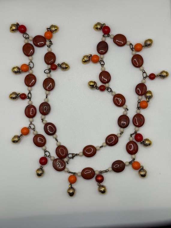 34" acorn charm necklace