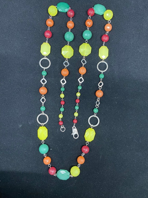 50" bright summer colors necklace