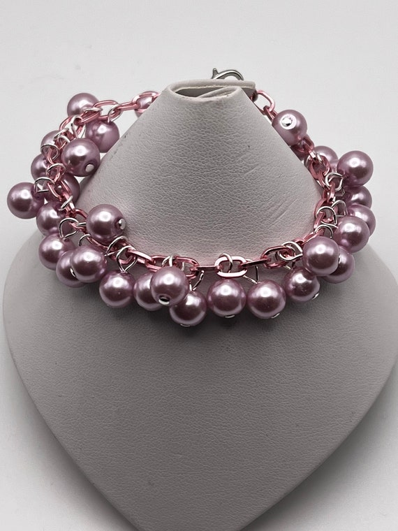 7" pink pearl bracelet
