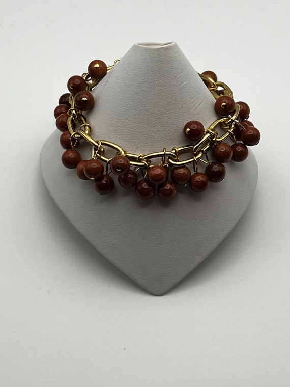 8" brown goldstone bracelet