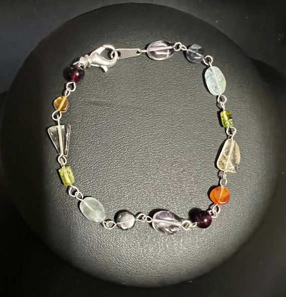 7.5" rainbow gemstone bracelet