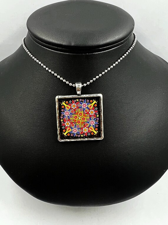 24" enamel pendant necklace