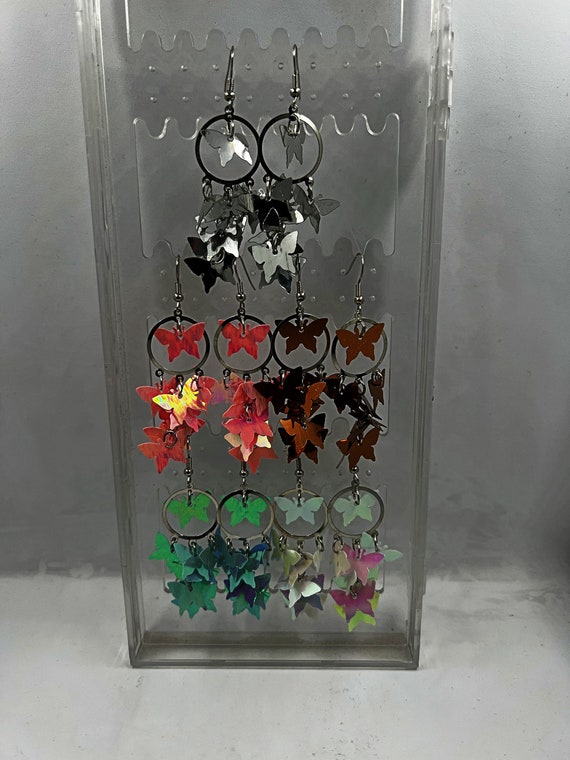 Shimmering butterfly dangle earrings