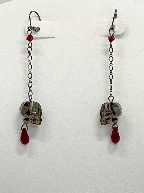 Swarovski crystal skull earrings