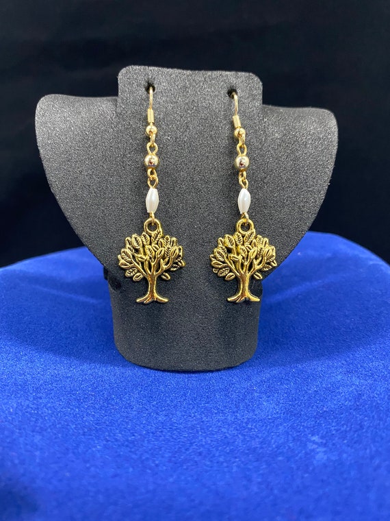 Tree charm earrings