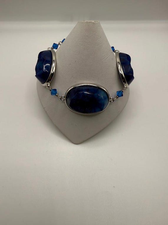 9" blue 'druzy' bracelet