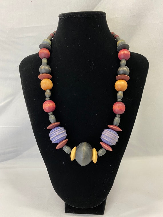 23" vintage wooden necklace
