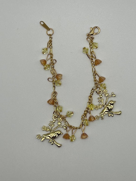 8" birds and beads bracelet