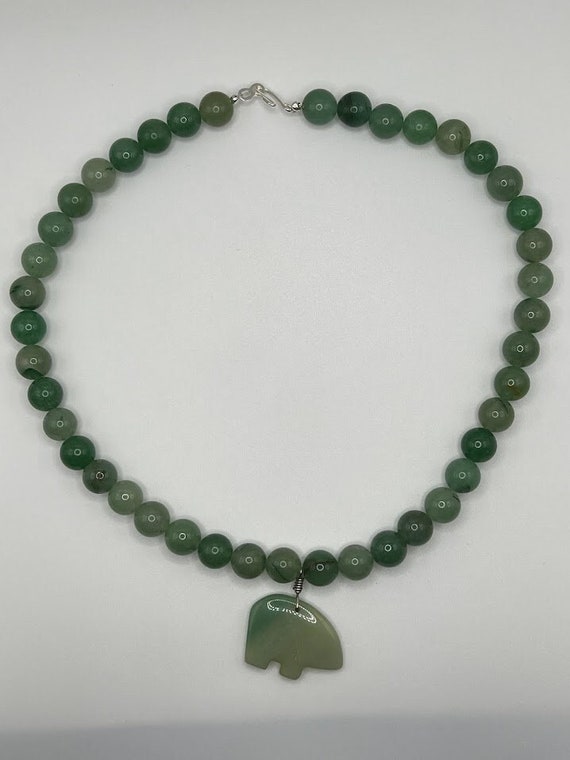 21" green aventurine bear, cross, or talon necklace