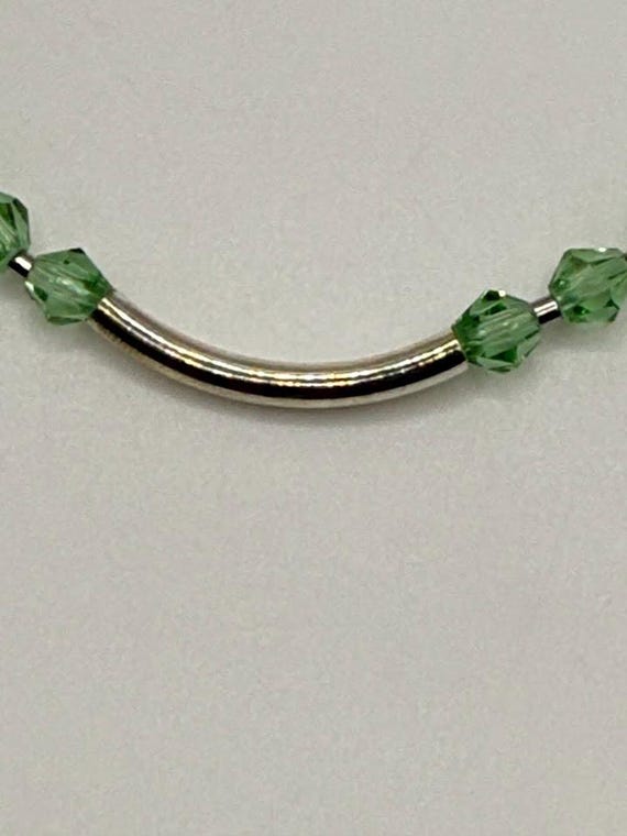 7" green crystal stretch bracelet