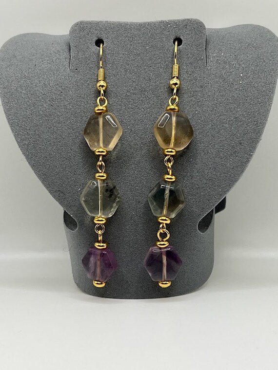 Fluorite drop earrings