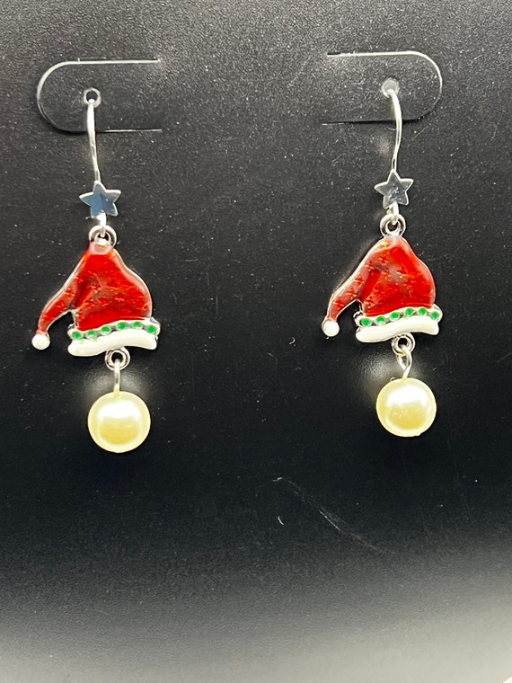 Santa hat earrings