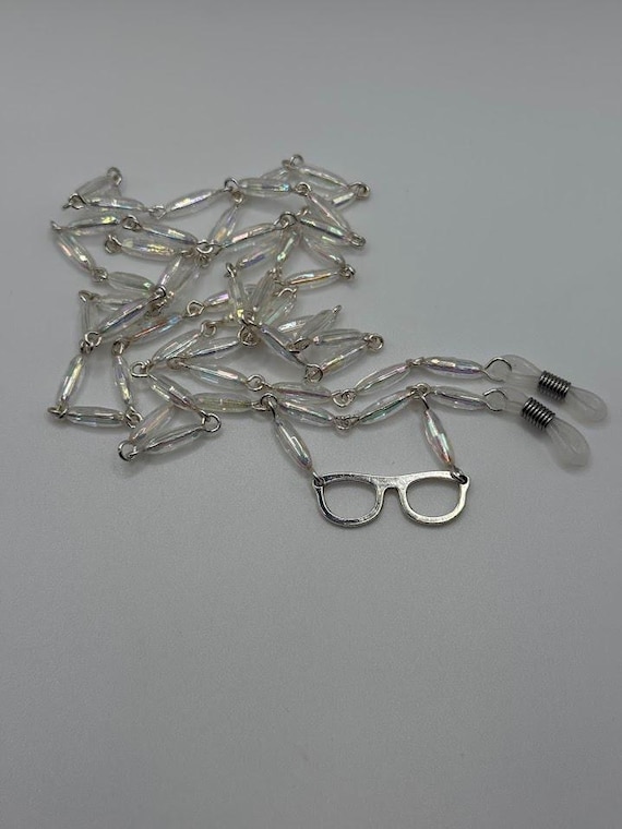 36" clear oval bead eyeglass chain