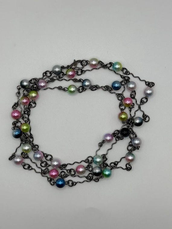 52" multicolored pearls necklace
