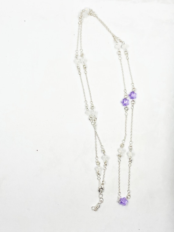 32" Swarovski crystal flower necklace w/extender