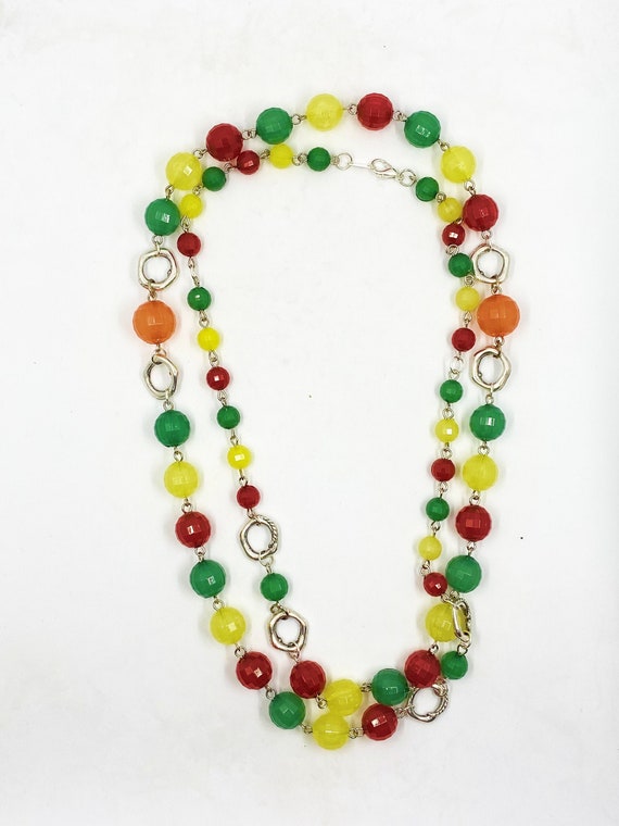 40" fruit color beads necklace