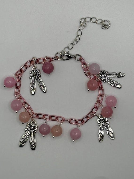 7" ballet slippers charm bracelet