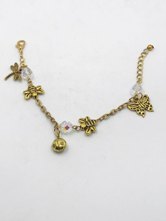 7.5" adjustable bees and friends bracelet