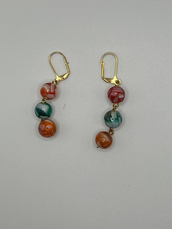 Red and green or green and red earrings