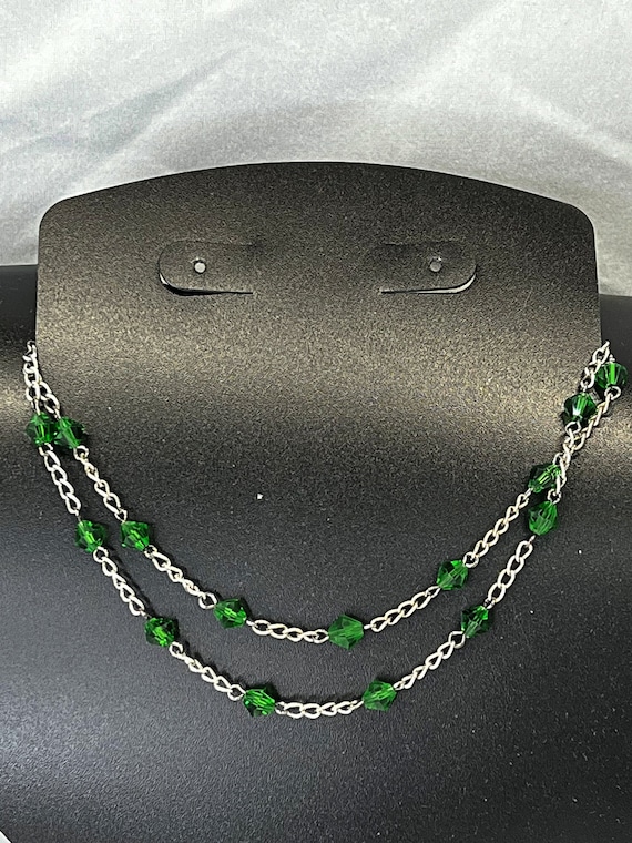 25" Emerald green Swarovski crystal necklace