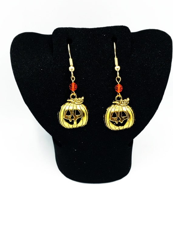 Gold Halloween charm earrings