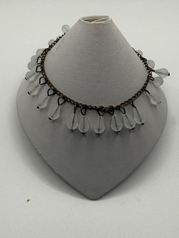 8" white frosted teardrop bracelet