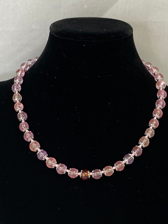 17" shades of pink necklace