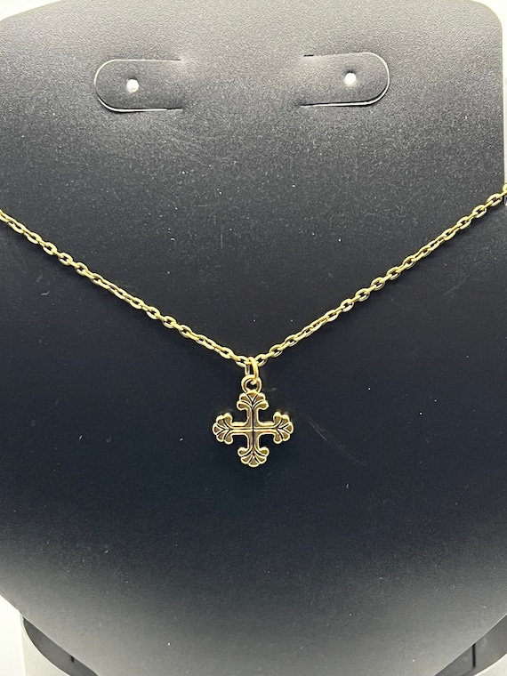 18" brass cross pendant