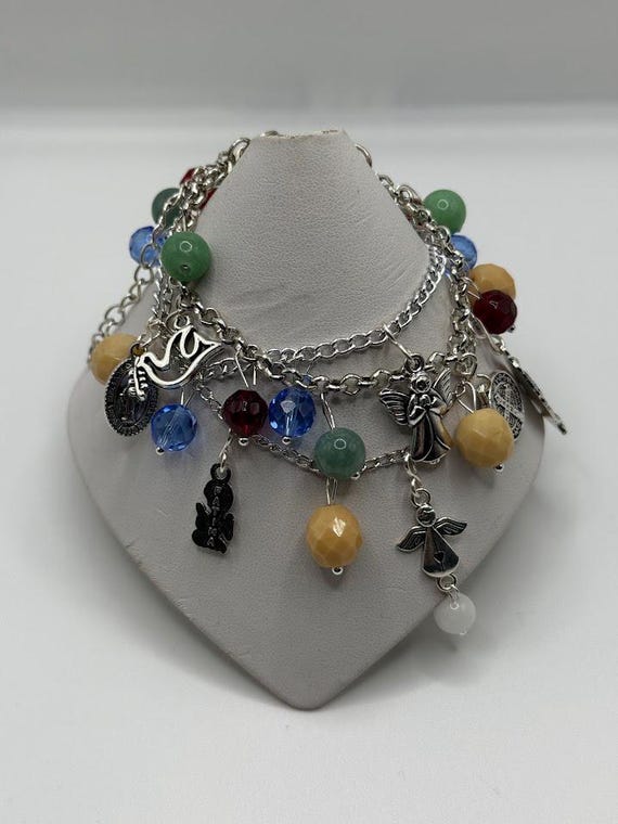 6.5" angel and medal charm bracelet