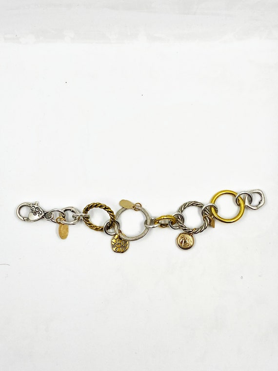 7" gold and silver link bracelet