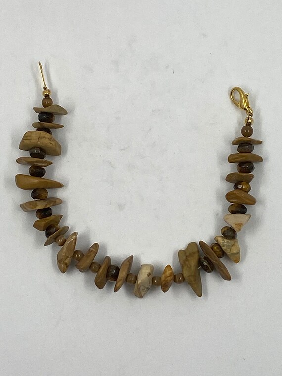 7.5" jasper and tiger's eye bracelet