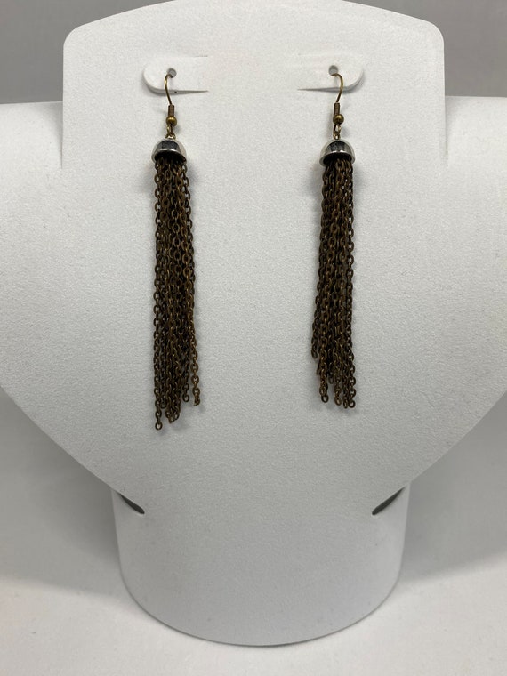chain tassel earrings
