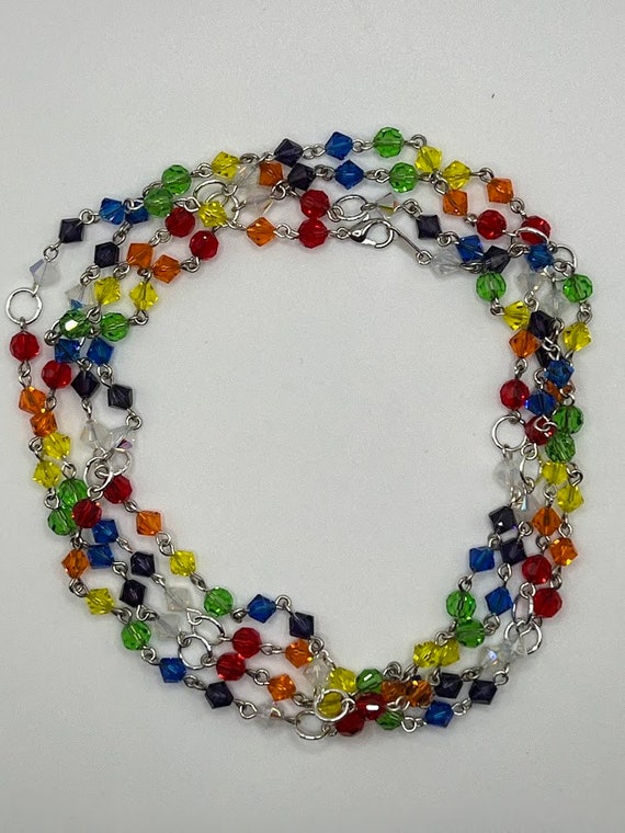 61" rainbow crystal necklace