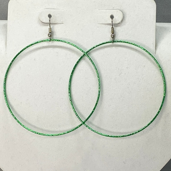 Large Green Earrings Etsy