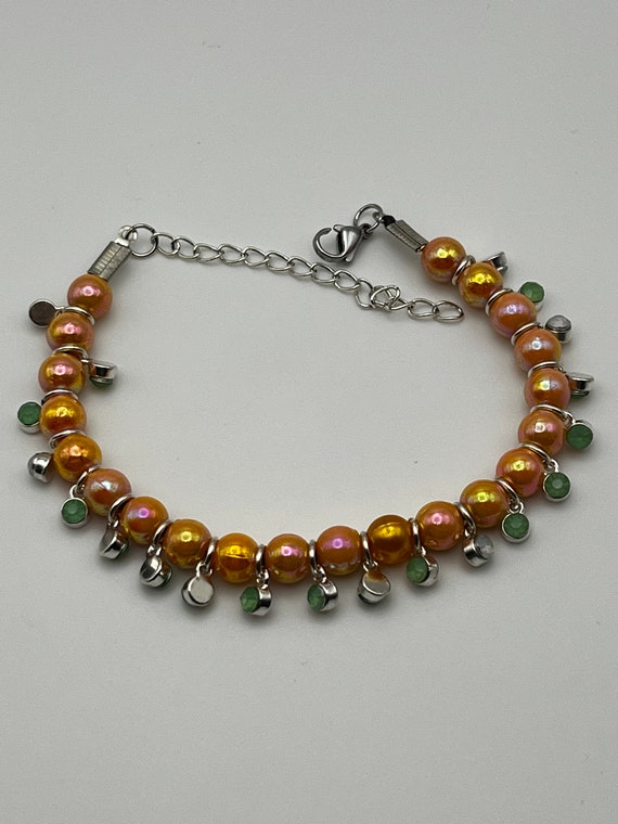 7" orange shimmer bracelet